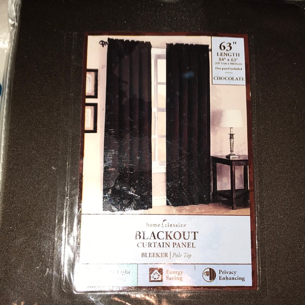 Chocolate 54x63 Blackout curtain Panel lot 2